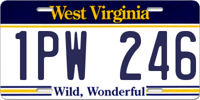 WV license plate 1PW246