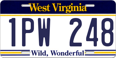 WV license plate 1PW248