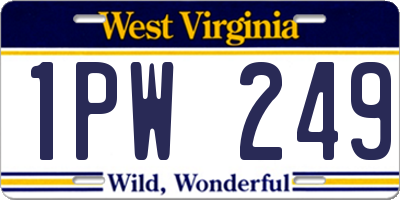 WV license plate 1PW249