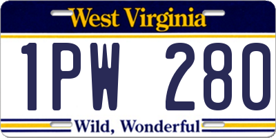 WV license plate 1PW280