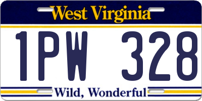 WV license plate 1PW328