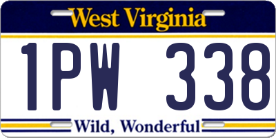 WV license plate 1PW338