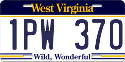 WV license plate 1PW370