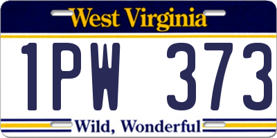 WV license plate 1PW373