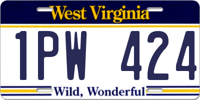 WV license plate 1PW424