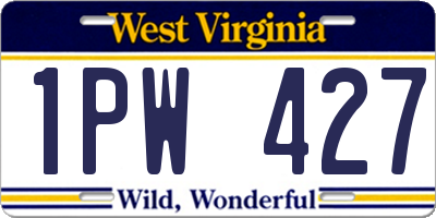 WV license plate 1PW427