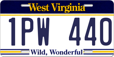 WV license plate 1PW440