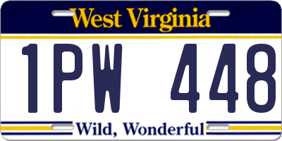 WV license plate 1PW448
