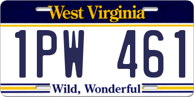 WV license plate 1PW461