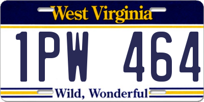 WV license plate 1PW464