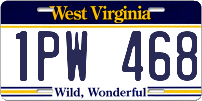 WV license plate 1PW468