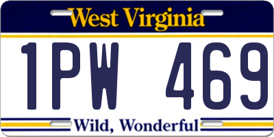 WV license plate 1PW469