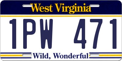 WV license plate 1PW471