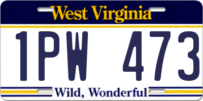 WV license plate 1PW473