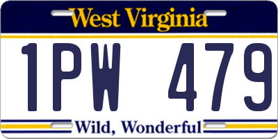 WV license plate 1PW479