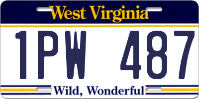 WV license plate 1PW487