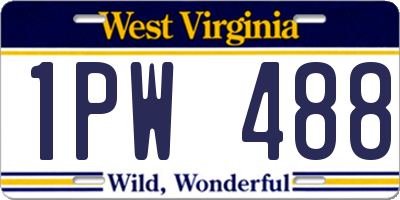 WV license plate 1PW488