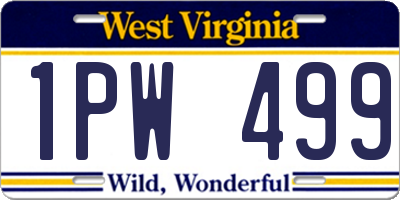 WV license plate 1PW499