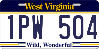 WV license plate 1PW504