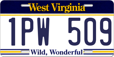 WV license plate 1PW509