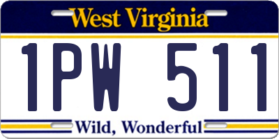WV license plate 1PW511