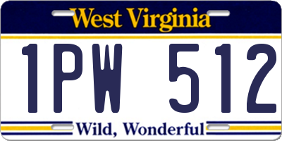 WV license plate 1PW512