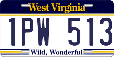 WV license plate 1PW513