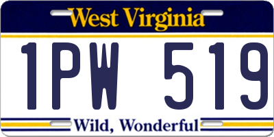 WV license plate 1PW519