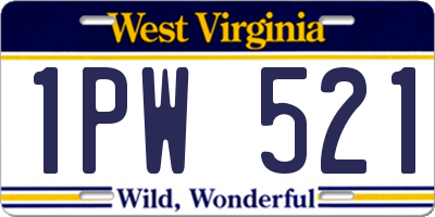 WV license plate 1PW521