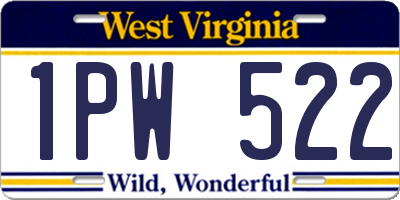 WV license plate 1PW522