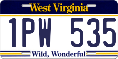 WV license plate 1PW535