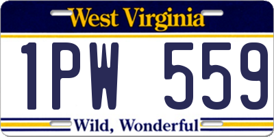 WV license plate 1PW559