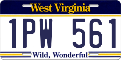 WV license plate 1PW561