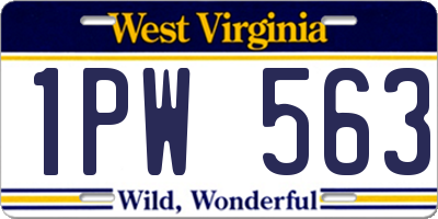 WV license plate 1PW563