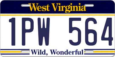 WV license plate 1PW564