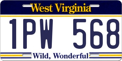 WV license plate 1PW568