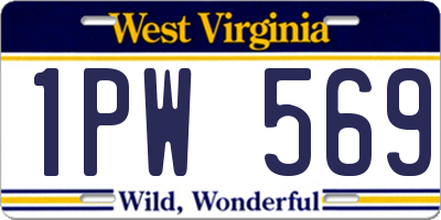 WV license plate 1PW569