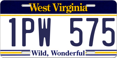 WV license plate 1PW575