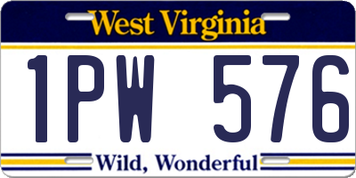 WV license plate 1PW576