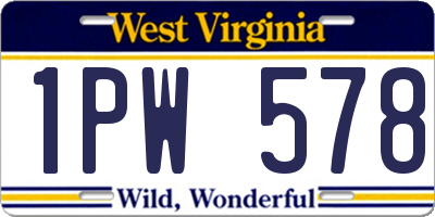 WV license plate 1PW578