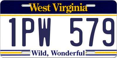 WV license plate 1PW579