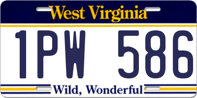 WV license plate 1PW586