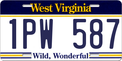 WV license plate 1PW587