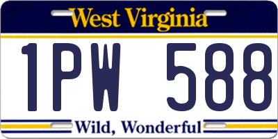 WV license plate 1PW588