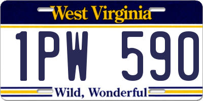 WV license plate 1PW590