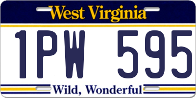 WV license plate 1PW595