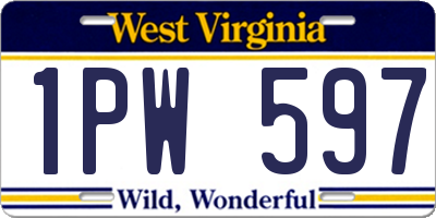 WV license plate 1PW597