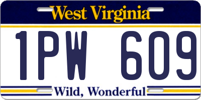 WV license plate 1PW609