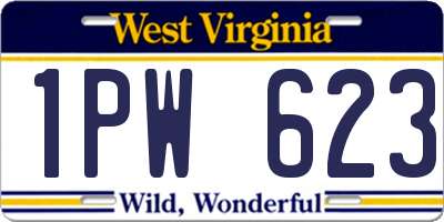WV license plate 1PW623