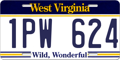 WV license plate 1PW624